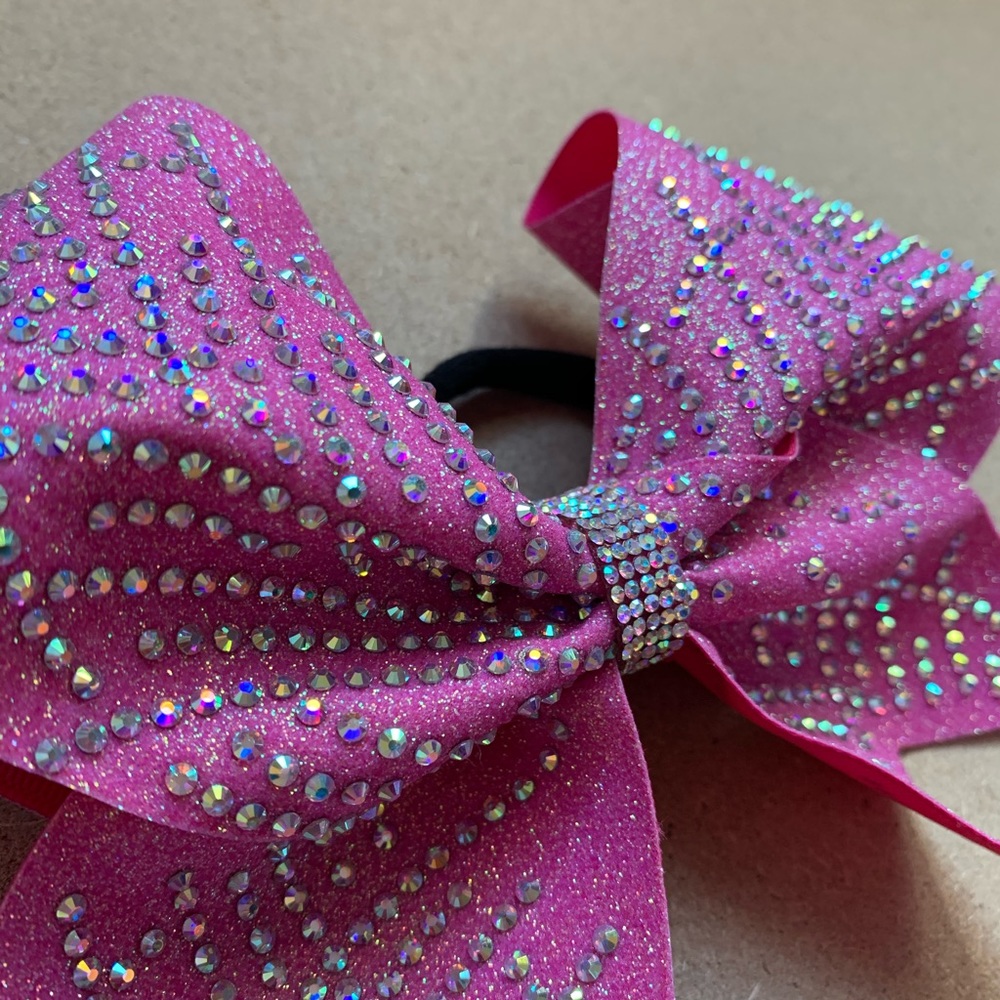 Pink Rhinestone Cheer Bow - Picture 2 of 3